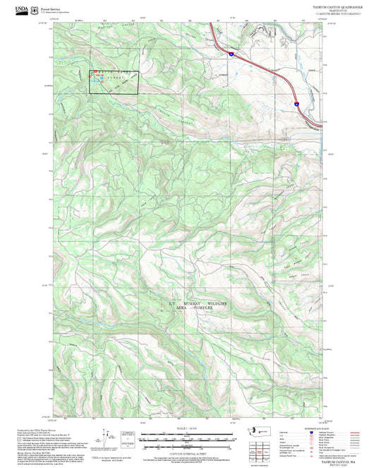 2025 Forest Service Topo Map of Taneum Canyon Washington
