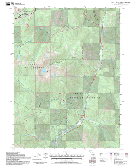 2025 Forest Service Topo Map of Tangle Blue Lake California