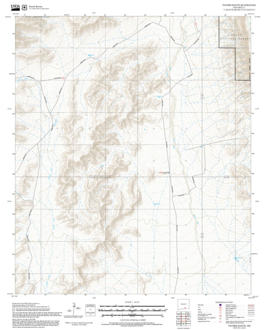 2025 Forest Service Topo Map of Tanner Ranch New Mexico