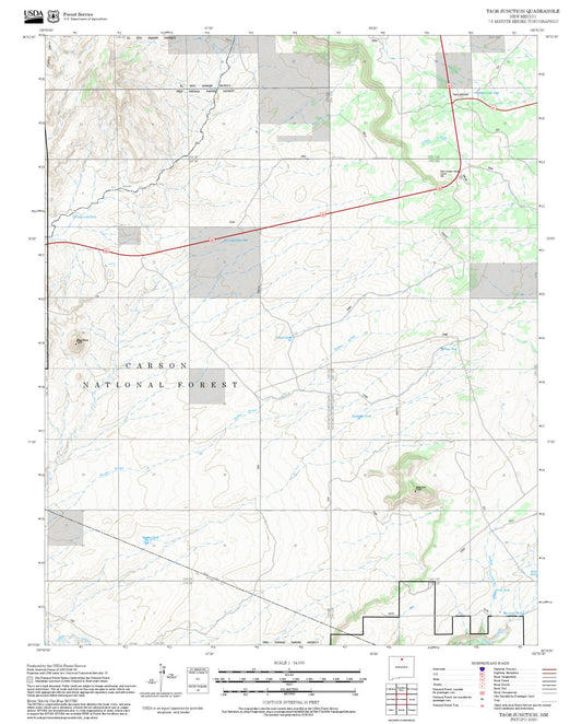 2025 Forest Service Topo Map of Taos Junction New Mexico