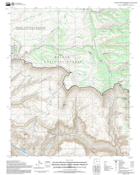 2025 Forest Service Topo Map of Tapeats Amphitheater Arizona