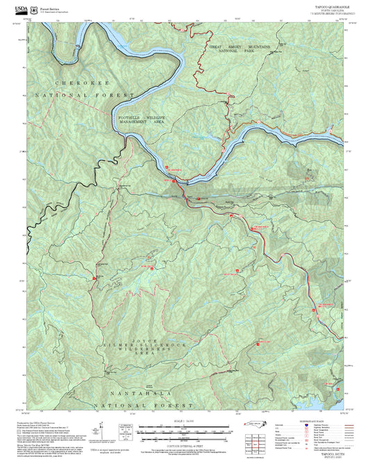 2025 Forest Service Topo Map of Tapoco North Carolina