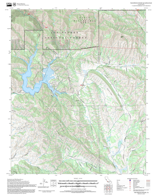 2025 Forest Service Topo Map of Tar Spring Ridge California