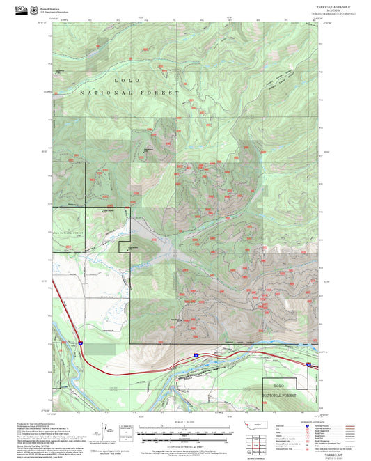 2025 Forest Service Topo Map of Tarkio Montana