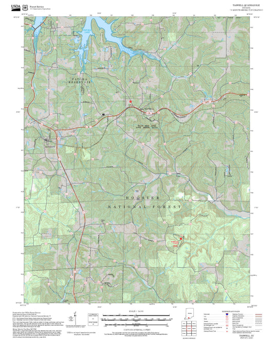 2025 Forest Service Topo Map of Taswell Indiana