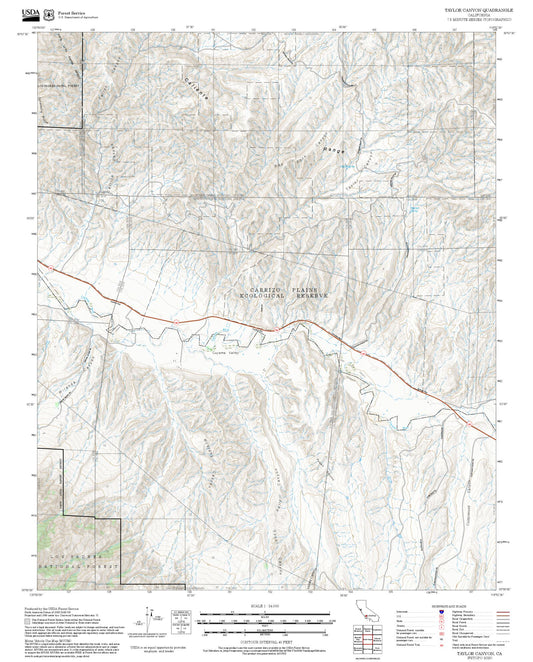 2025 Forest Service Topo Map of Taylor Canyon California