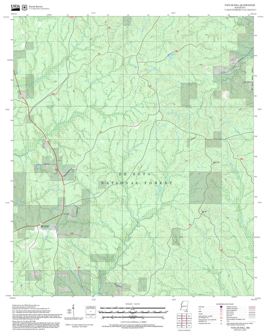 2025 Forest Service Topo Map of Taylor Hill Mississippi
