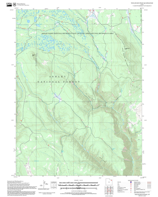 2025 Forest Service Topo Map of Taylor Mountain Utah
