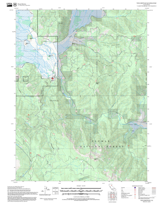 2025 Forest Service Topo Map of Taylorsville California