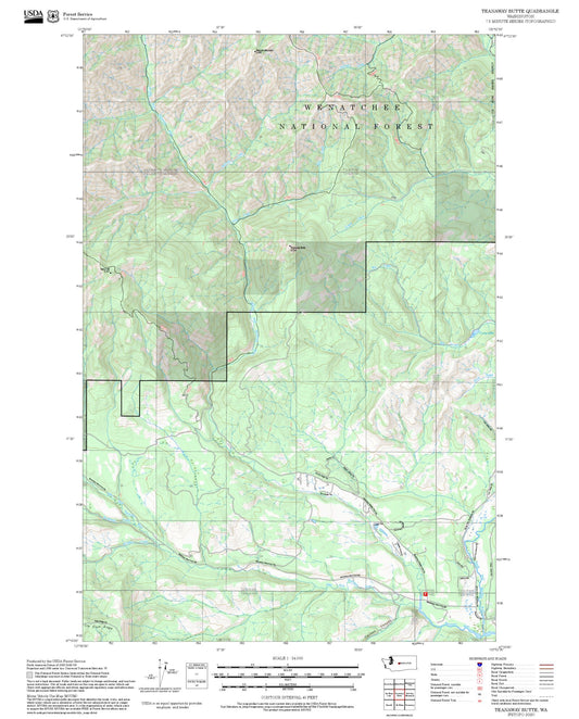 2025 Forest Service Topo Map of Teanaway Butte Washington