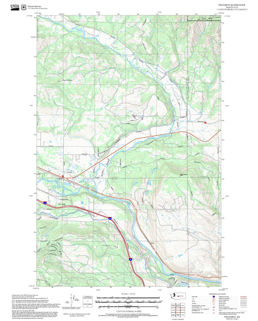 2025 Forest Service Topo Map of Teanaway Washington