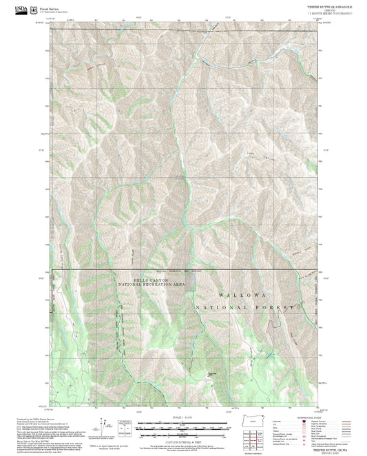 2025 Forest Service Topo Map of Teepee Butte Oregon