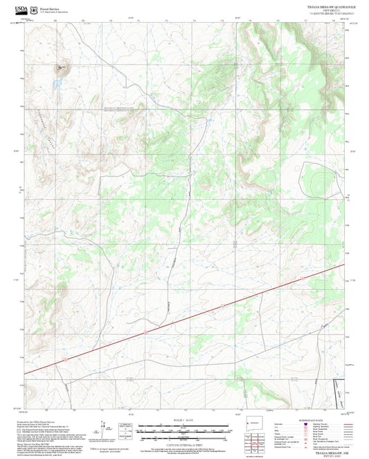 2025 Forest Service Topo Map of Tejana Mesa SW New Mexico
