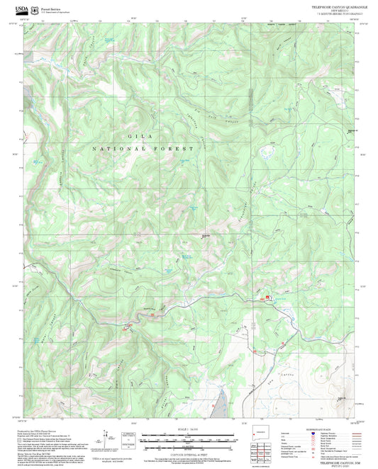 2025 Forest Service Topo Map of Telephone Canyon New Mexico