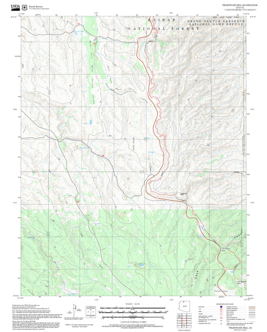 2025 Forest Service Topo Map of Telephone Hill Arizona
