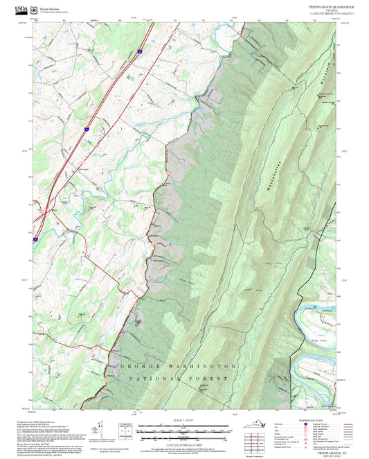 2025 Forest Service Topo Map of Tenth Legion Virginia