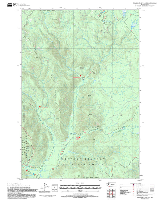 2025 Forest Service Topo Map of Termination Point Washington