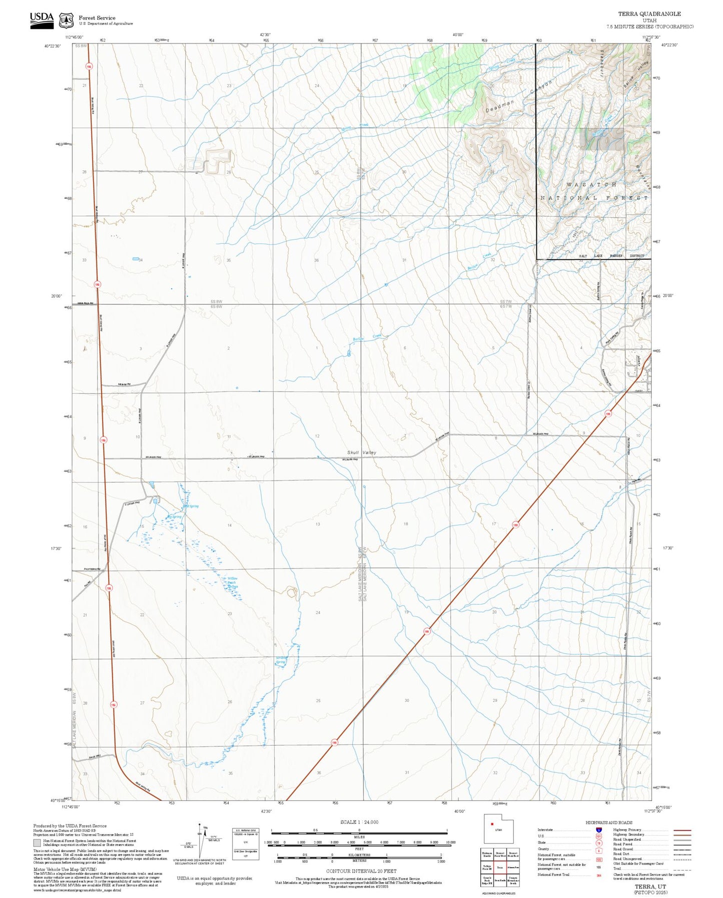 2025 Forest Service Topo Map of Terra Utah
