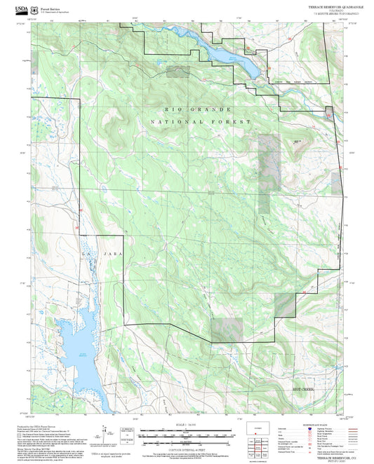 2025 Forest Service Topo Map of Terrace Reservoir Colorado