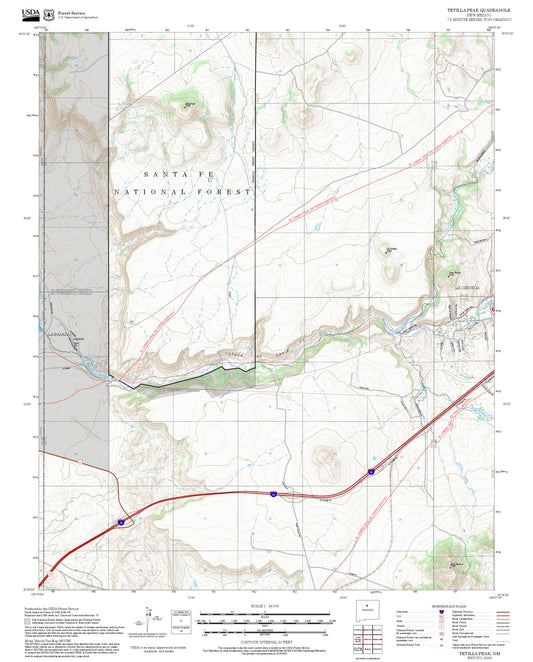 2025 Forest Service Topo Map of Tetilla Peak New Mexico
