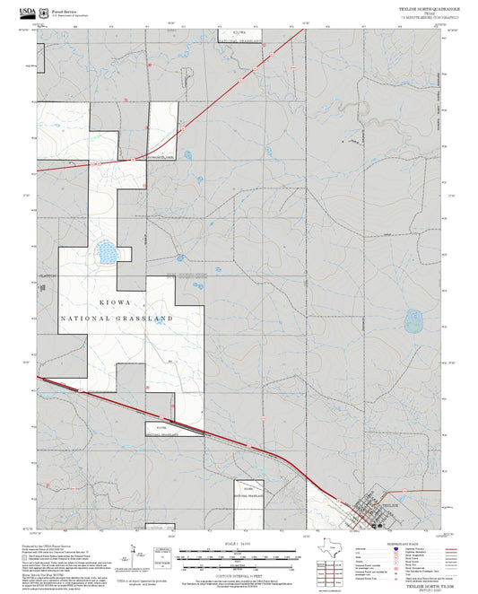 2025 Forest Service Topo Map of Texline North Texas
