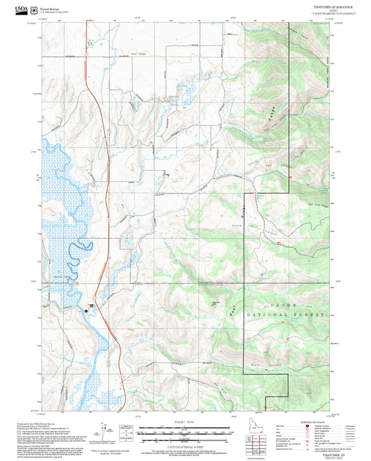 2025 Forest Service Topo Map of Thatcher Idaho