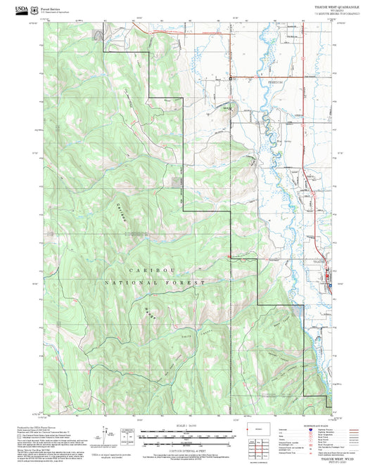 2025 Forest Service Topo Map of Thayne West Wyoming