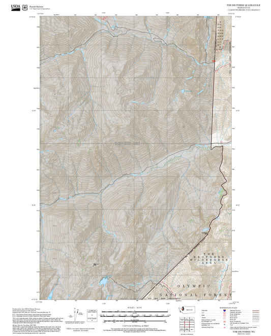 2025 Forest Service Topo Map of The Brothers Washington