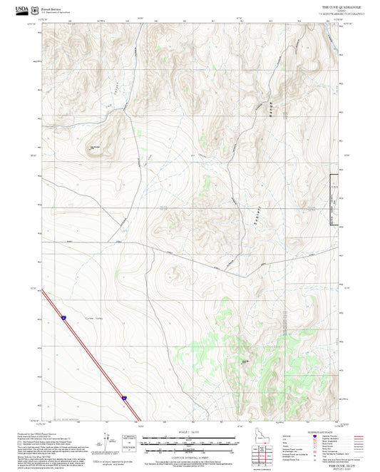 2025 Forest Service Topo Map of The Cove Idaho