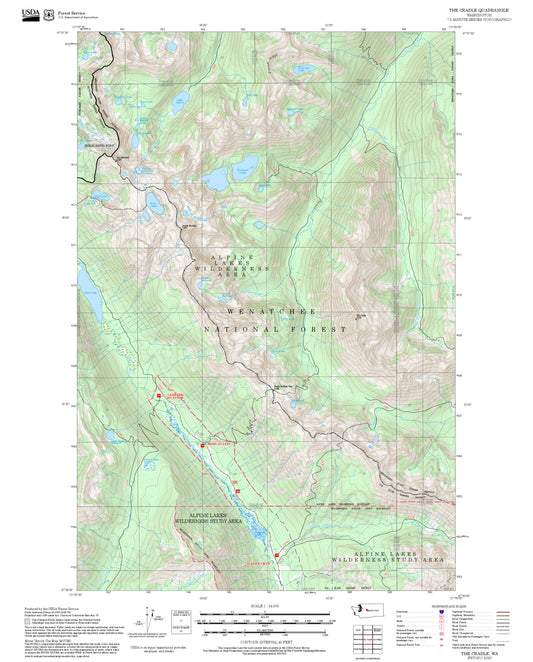 2025 Forest Service Topo Map of The Cradle Washington