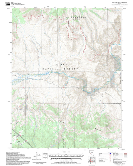2025 Forest Service Topo Map of The Elbow Nevada