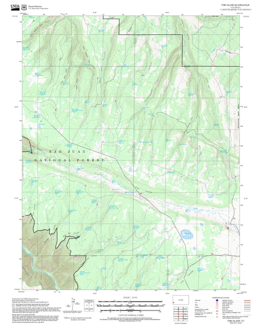 2025 Forest Service Topo Map of The Glade Colorado