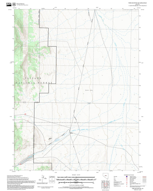 2025 Forest Service Topo Map of The Monitor Nevada