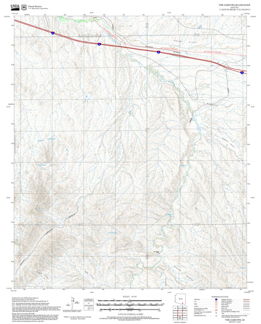 2025 Forest Service Topo Map of The Narrows Arizona