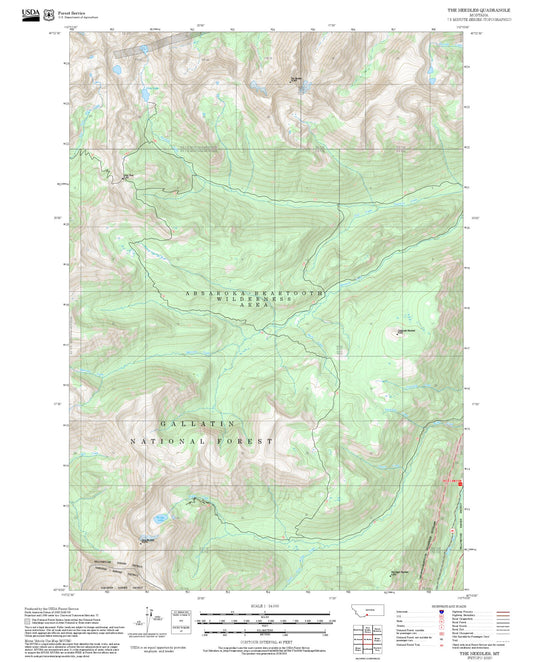 2025 Forest Service Topo Map of The Needles Montana