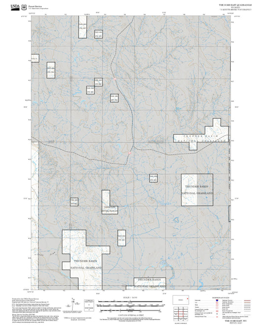 2025 Forest Service Topo Map of The Nose East Wyoming