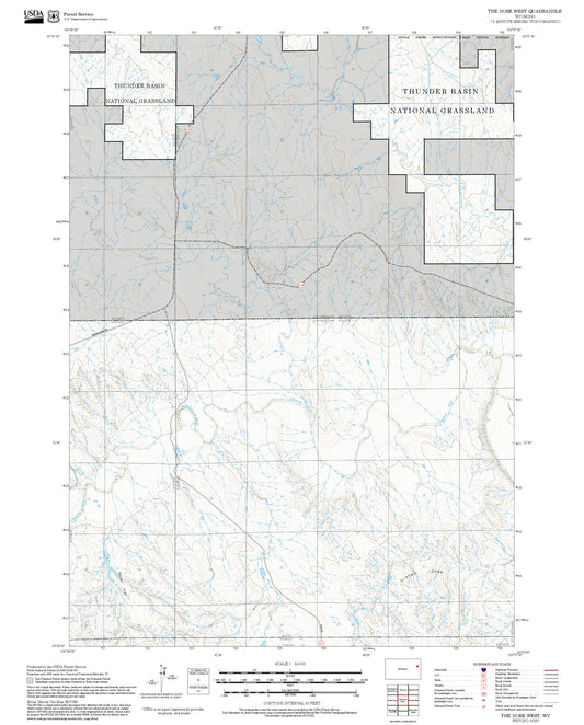 2025 Forest Service Topo Map of The Nose West Wyoming