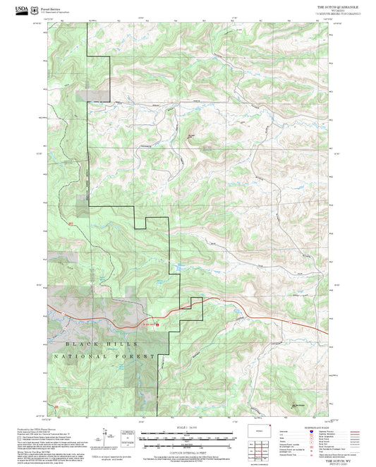2025 Forest Service Topo Map of The Notch Wyoming