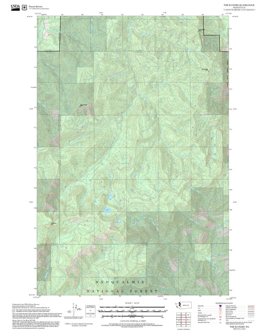 2025 Forest Service Topo Map of The Rockies Washington