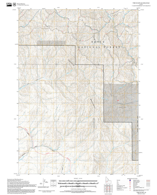 2025 Forest Service Topo Map of The Roost Idaho