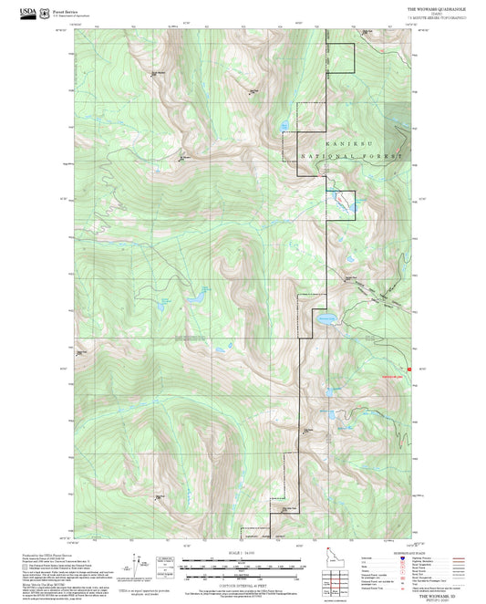 2025 Forest Service Topo Map of The Wigwams Idaho
