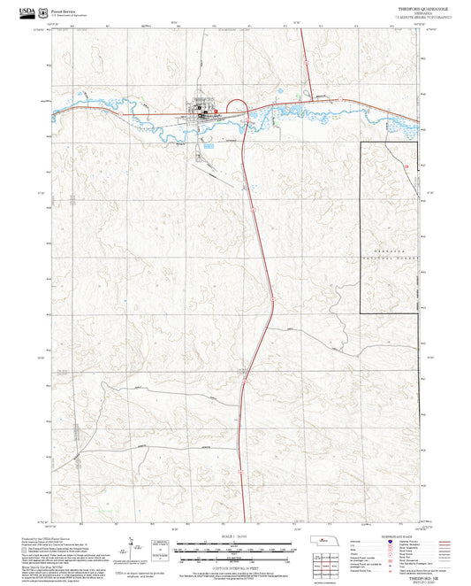 2025 Forest Service Topo Map of Thedford Nebraska
