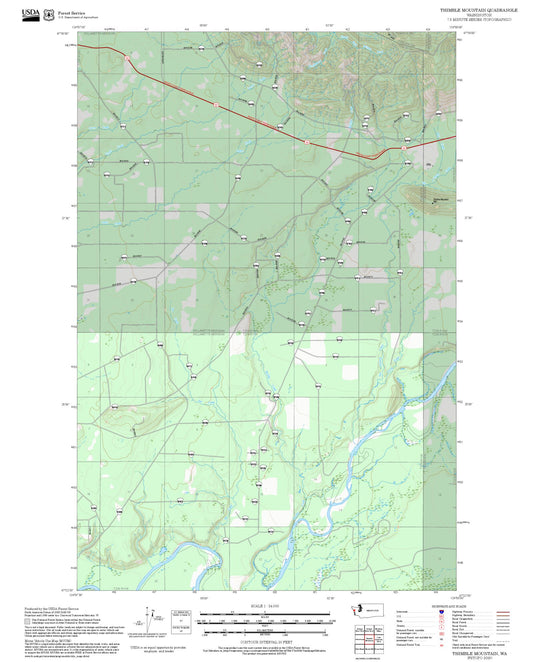 2025 Forest Service Topo Map of Thimble Mountain Washington