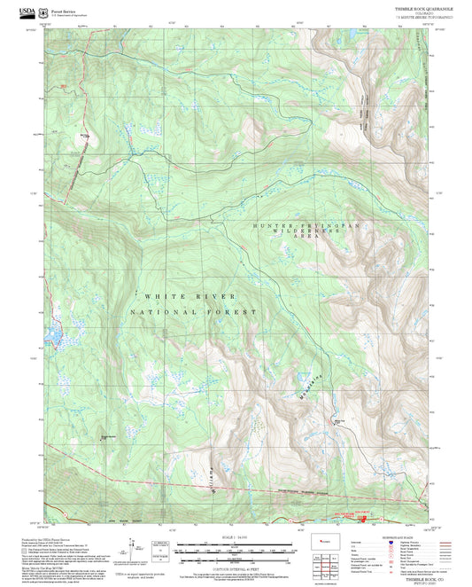 2025 Forest Service Topo Map of Thimble Rock Colorado