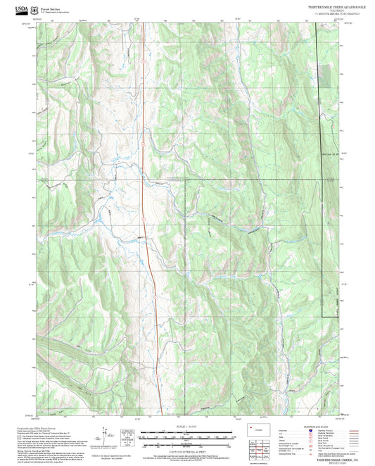 2025 Forest Service Topo Map of Thirteenmile Creek Colorado