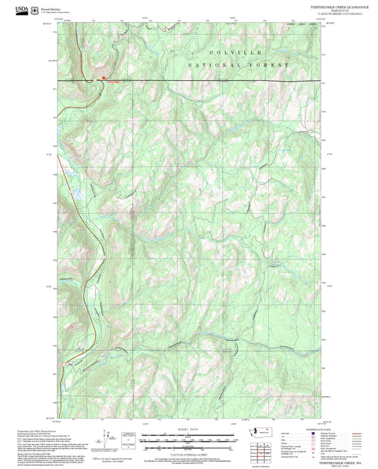 2025 Forest Service Topo Map of Thirteenmile Creek Washington