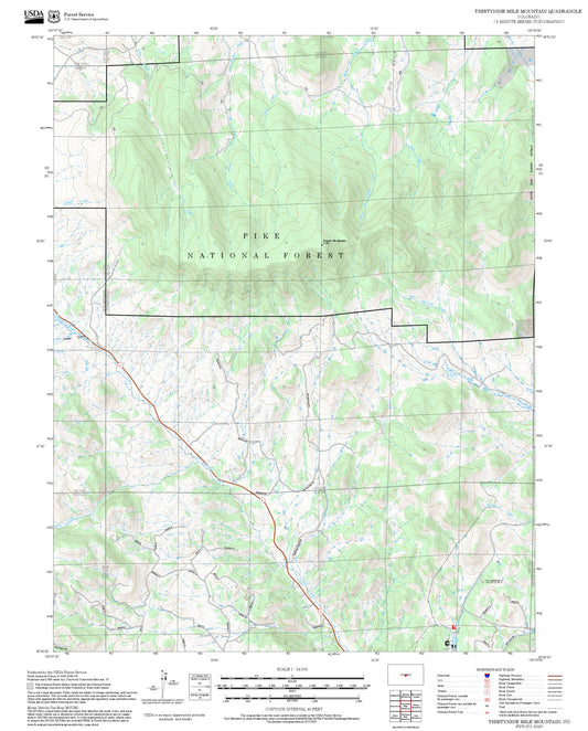 2025 Forest Service Topo Map of Thirtynine Mile Mountain Colorado