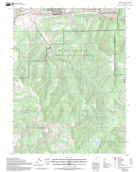 2025 Forest Service Topo Map of Thistle Utah