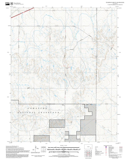 2025 Forest Service Topo Map of Thompson Arroyo Colorado