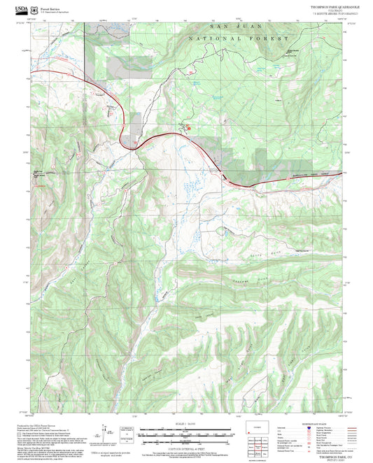 2025 Forest Service Topo Map of Thompson Park Colorado